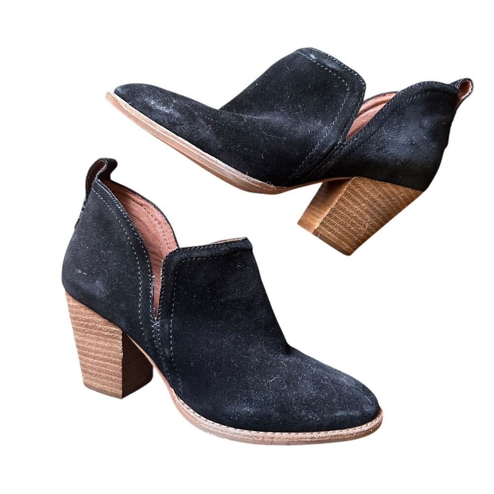 JEFFREY CAMPBELL Rosalee Suede Ankle Bootiesโ Black Sz 7